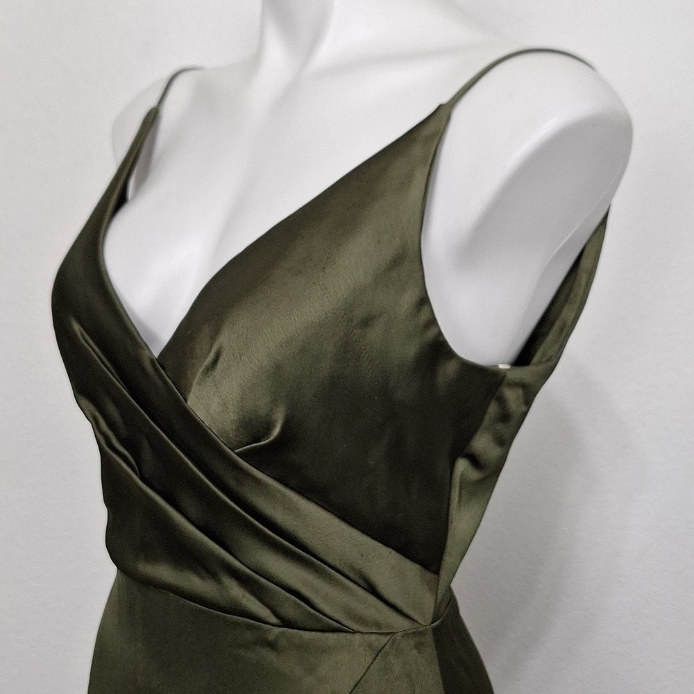 Jenny Yoo Green Beckette Faux Surplice Evening Wear Formal Cocktail Maxi Dress 4 - Picture 11 of 15